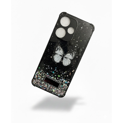 Picture of For Infinix Hot 30i New Ladies With Stone Butterfly & Glitter Ladies phone Cover For Infinix Hot 30i Back Case