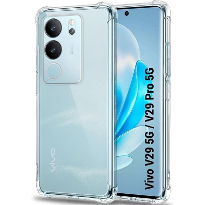 Picture of For vivo V29 / V29 Pro Silicone Airbag cover Shockproof Transparent Protective Clear Back Cover TPU Case