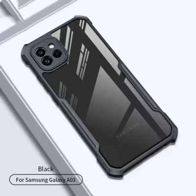 Picture of For Samsung Galaxy A03 Edge-Reinforced Shockproof Cushion Back Clear Hybrid Transparent Hard Cover Casing