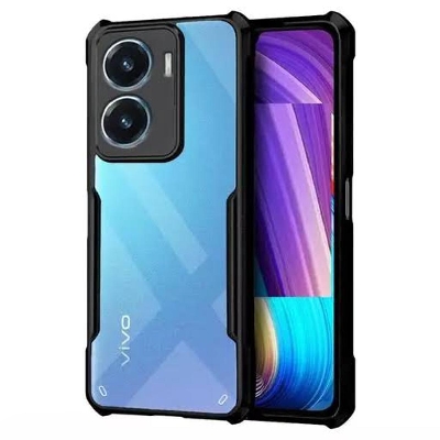 Picture of For Vivo Y16 / Vivo Y56 5G Edge-Reinforced Shockproof Cushion Back Clear Hybrid Transparent Hard Cover Casing