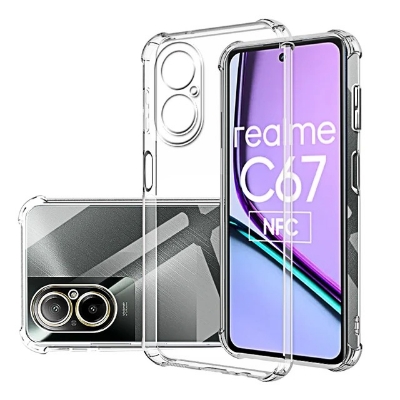Picture of For Realme C67 4G Silicone Airbag cover Shockproof Transparent Protective Clear Back Cover TPU Case