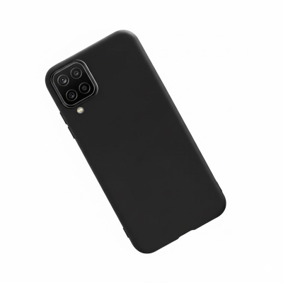 Picture of Samsung Galaxy A12 / M12 / F12 Premium Silicone Matte Soft Phone Case - Black