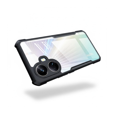 Picture of For Realme 10 Pro Plus Mobile Cover Edge-Reinforced Shockproof Cushion Back Clear Hybrid Transparent Hard Cover Casing
