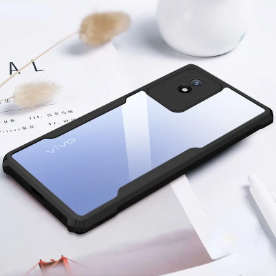 Picture of For Vivo Y02 Edge-Reinforced Shockproof Cushion Back Clear Hybrid Transparent Hard Cover Casing