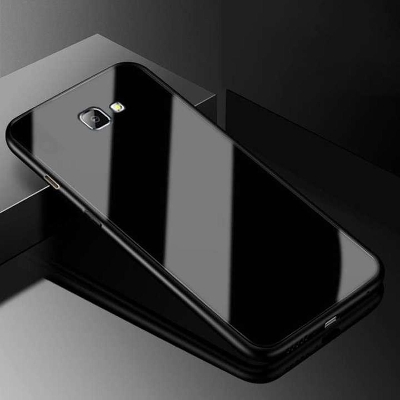 Picture of For Samsung Galaxy J7 Prime / J7 Prime 2 Case Luxury Tempered Glass Soft Silicone & Hard Back Cover - Camera