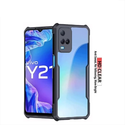 Picture of For Vivo Y21 / Vivo Y21S / Vivo Y33S Edge - Reinforced Shockproof Cushion Back Clear Hybrid Transparent Hard Cover Casing - Phone Back Cover