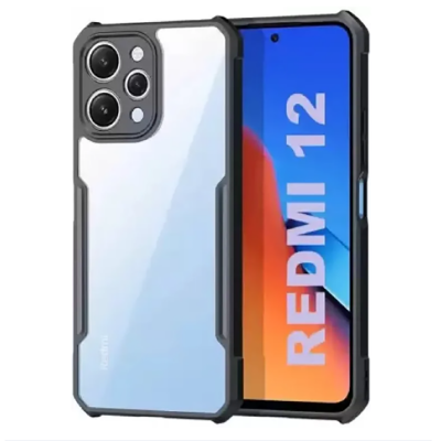 Picture of For Redmi 12 4G (Black,Transparent Back Cover