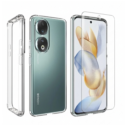 Picture of For Honor 90 Reinforced Shockproof Cushion Back Clear Hybrid Transparent Sof Tpu Back Cover For Honor 90 Phone Case