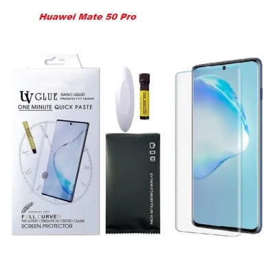 Picture of Huawei Mate 50 Pro One Minute Series Premium UV Screen Protector with Edge to Edge Full Coverage