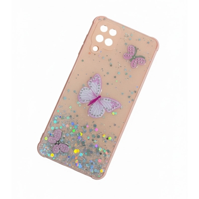 Picture of Samsung Galaxy A12 / Galaxy A12 Nacho / Galaxy M12 - Camera Protection Luxury 6D Plating Half Wrapped Stone Fashionable Soft Ladies Case Cover