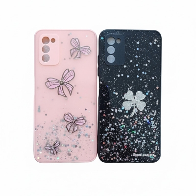 Picture of For Samsung Galaxy A03S Girls Ladies back Cover with camera protection 3D Flexible Pc Mirror Butterfly Fashionable Ladies back cover -