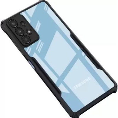 Picture of Back Cover for Samsung Galaxy A32 (4G)  Samsung Galaxy A32 4G (Transparent, Black, Grip Case)