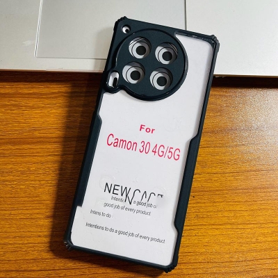 Picture of Tecno Camon 30 4G /5G Transparent Black Shockproof Camera Protective Premium Quality Back Cover