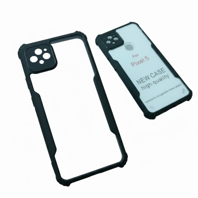 Picture of Google Pixel 5 Premium Quality Transparent Thin Back Cover Case - Black