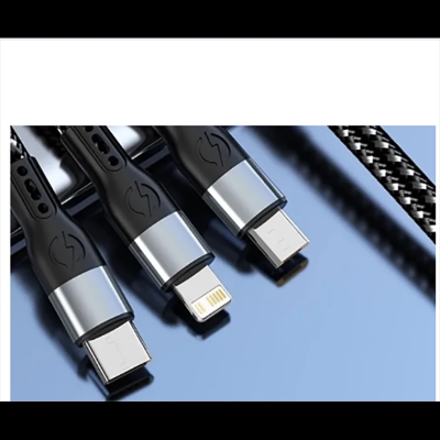 Picture of 3 In 1 Fast Charging USB Charger Cable / Fast Charging Data Transfer/Micro USB, USB-C/Type-C Devices