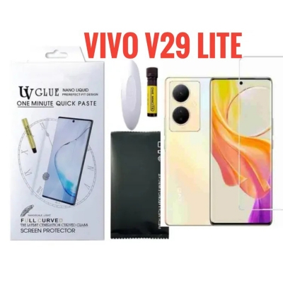 Picture of For Vivo v29 lite one Minute UV Nano Optics Full Glue Premium Tempered
