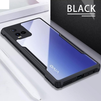 Picture of For Vivo Y21 / Vivo Y21S / Vivo Y33S Edge - Reinforced Shockproof Cushion Back Clear Hybrid Transparent Hard Cover Casing - Phone Back Cover