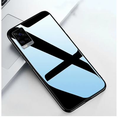 Picture of Vivo Y21 / Y33S Luxurious Glass Back Case Cover Solid Inbuilt Complete Camera Protection & Anti-Slip Grip Stunning Design - Phone Back Cover - Phone Back Cove