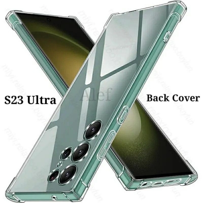 Picture of Samsung Galaxy S23 Ultra Soft TPU Clear Transparent Shockproof Airbag Back Cover Case