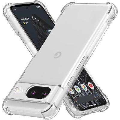 Picture of For Google Pixel  8   Silicone Case Crystal Clear Soft TPU Ultra-Thin Transparent Flexible Airbag Protective Back Case