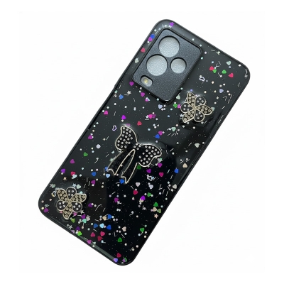 Picture of Ladies Fashion Smartphone Case For Symphony Helio 80 Designed With Colorful Diamond Cut Floral/Butterfly Shapes - Phone Back Cover