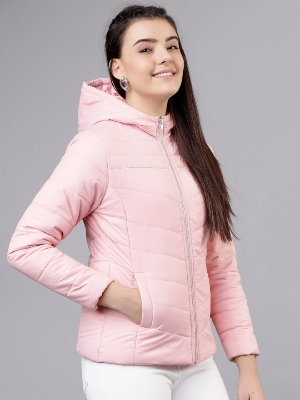 Picture of Pantoneclo Premium Quality Women's Padding Hoodie Jacket - Pink Color