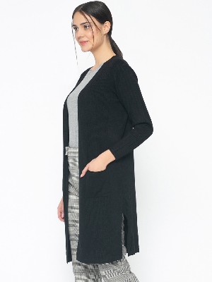 Picture of Pantoneclo Premium Women's / Girl's Long Knitted Sweater / Cardigan with Pocket