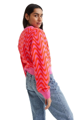 Picture of Pantoneclo Premium Women's / Girl's Round Neck Reversible Wavy Design Sweater / Cardigan / Pullover