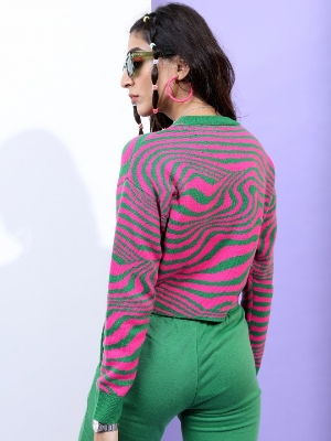 Picture of Pantoneclo Premium Women's / Girl's Round Neck Print Jacquard Sweater / Cardigan / Pullover