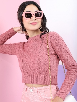 Picture of Pantoneclo Premium Women's / Girl's Round Neck Chunky Cable Design Sweater / Cardigan / Pullover