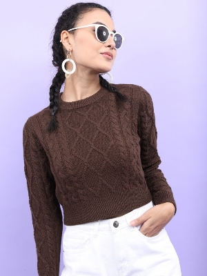 Picture of Pantoneclo Premium Women's / Girl's Round Neck Chunky Cable Design Sweater / Cardigan / Pullover