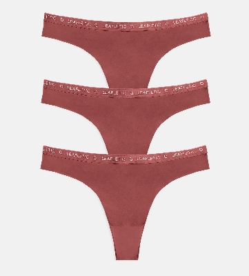 Picture of Leafletic Premium Ladies Mid-Rise Brazilian Brief Underwear - 3 Piece Combo (Red Ochar)