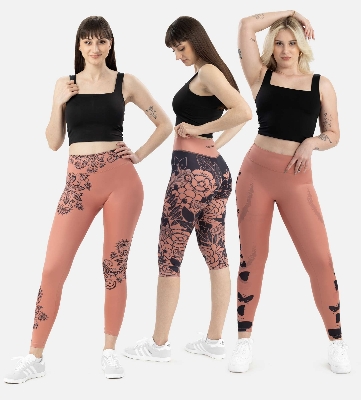 Picture of Leafletic Premium Stretch High Waisted Soft Skin Polyester Floral Printed Legging - 3 Piece Combo