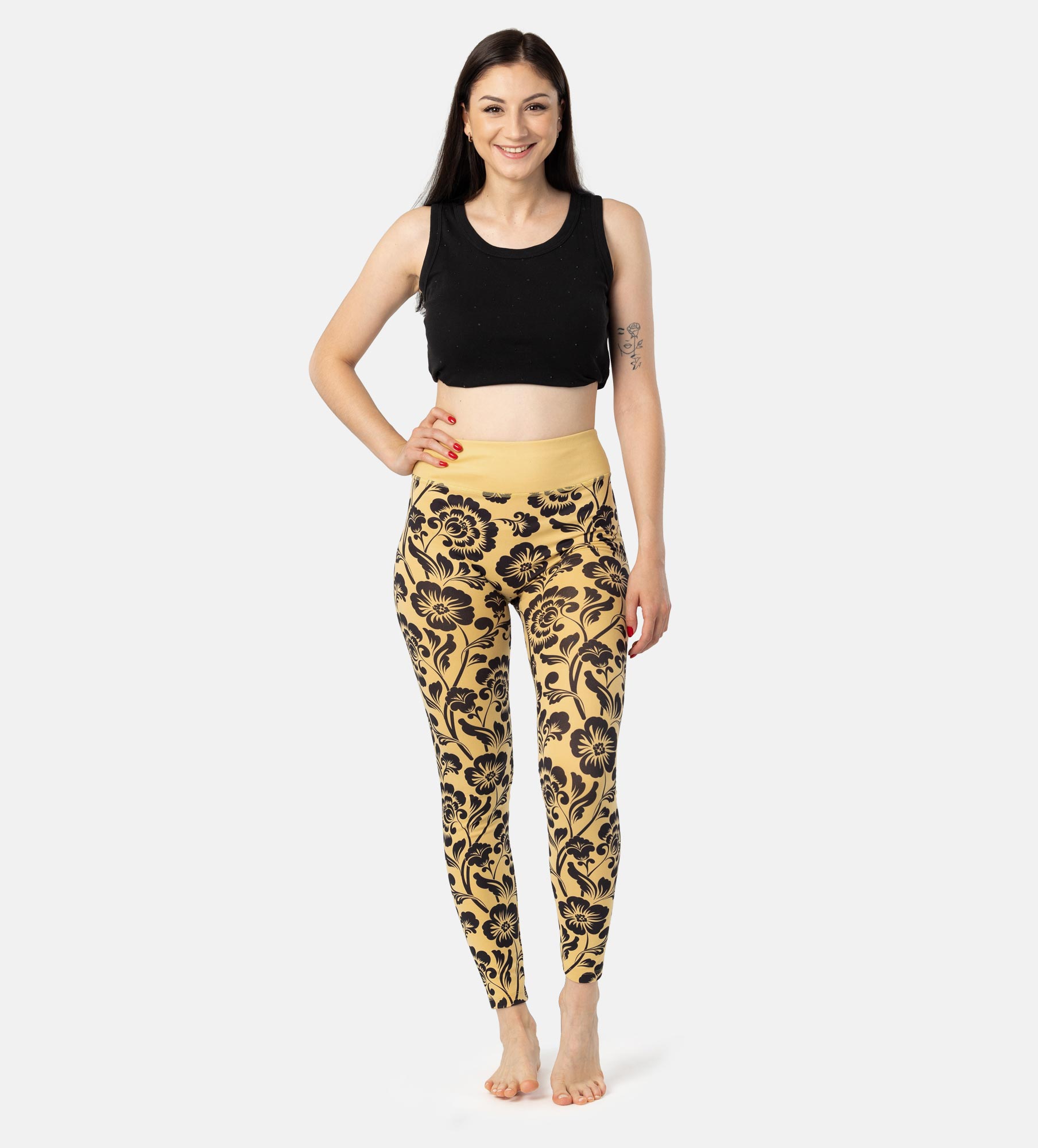 Picture of Leafletic Premium Stretch High Waisted Soft Skin Polyester Floral Printed Legging