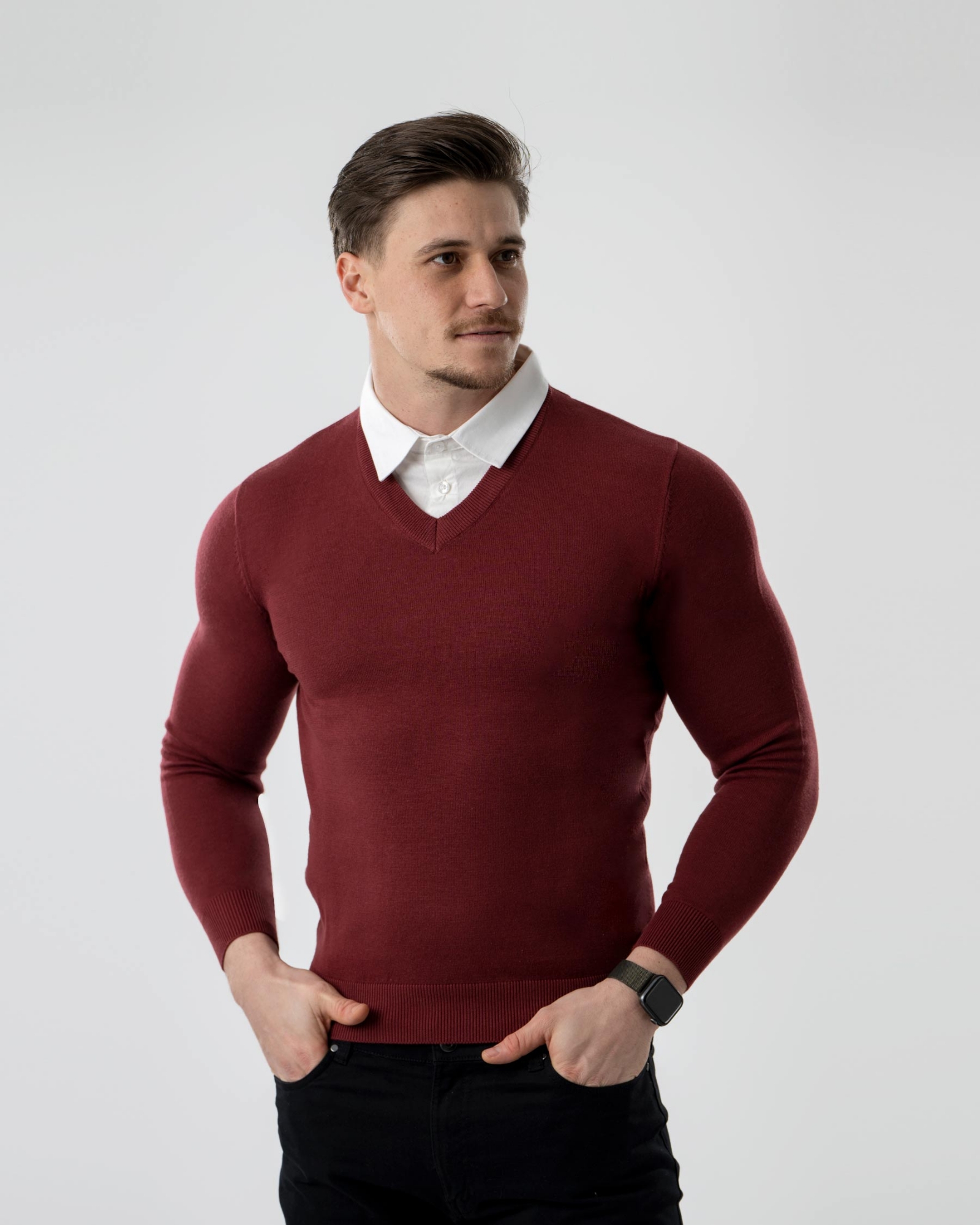 Picture of Pantoneclo Men's Mock Shirt Sweater - Premium Winter Cloth