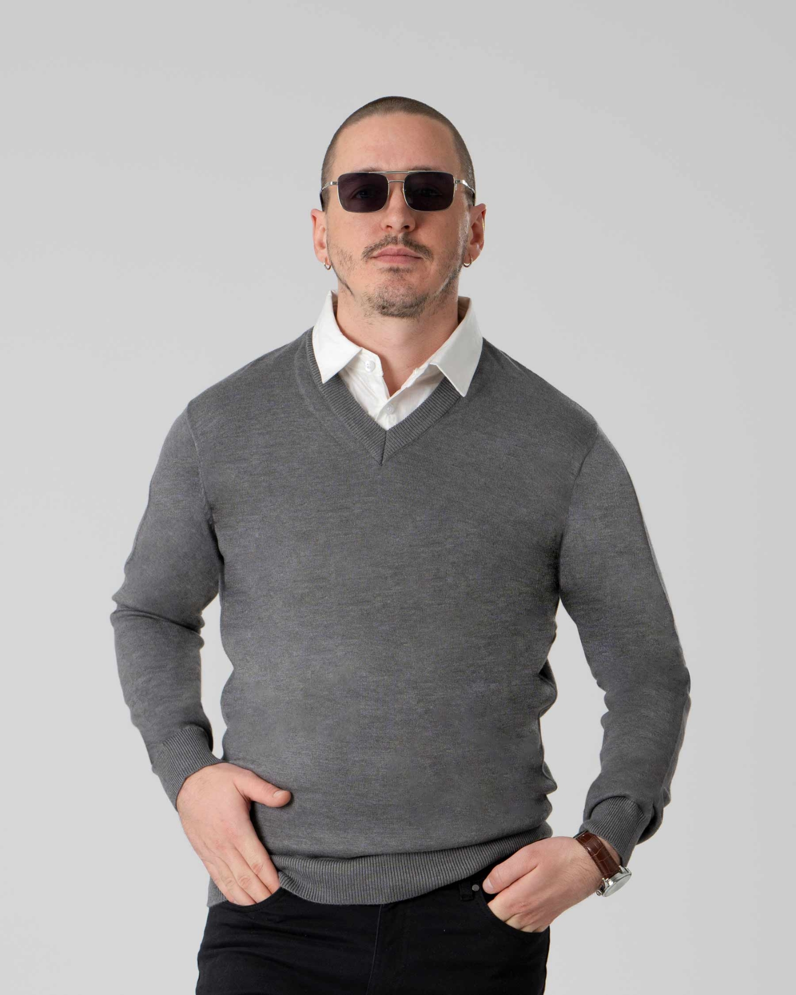 Picture of Pantoneclo Men's Mock Shirt Sweater - Premium Winter Cloth