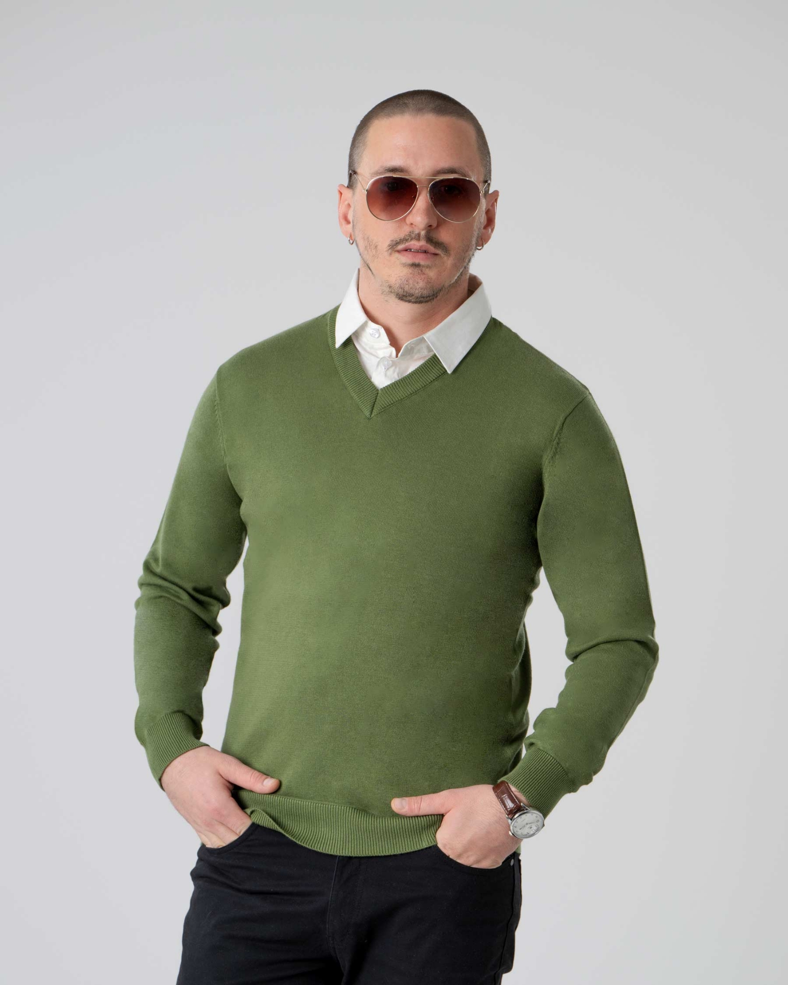 Picture of Pantoneclo Men's Mock Shirt Sweater - Premium Winter Cloth