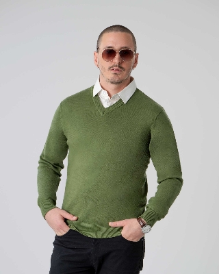 Picture of Pantoneclo Men's Mock Shirt Sweater - Premium Winter Cloth