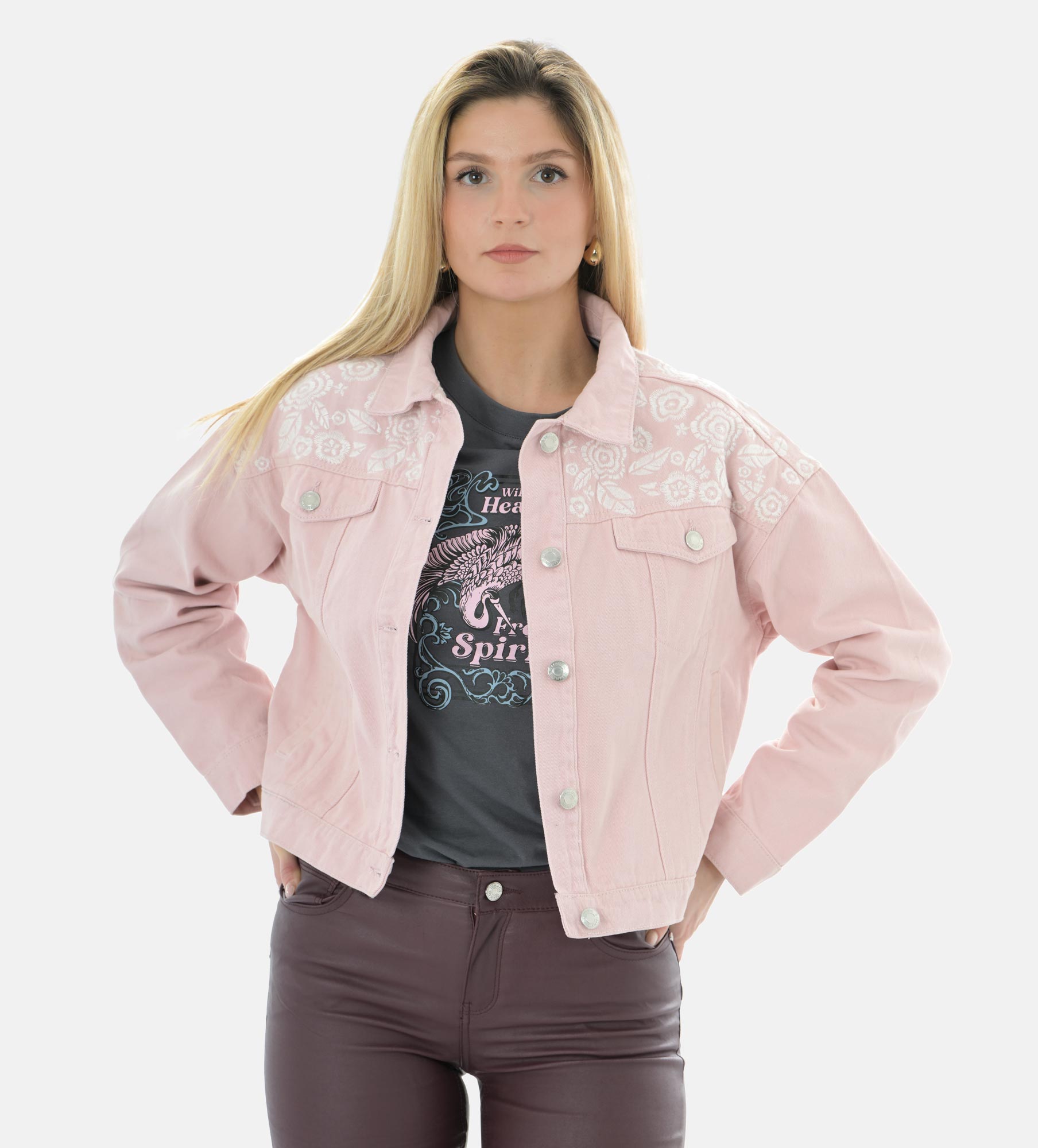 Picture of Leafletic Ladies Embroidered Twill Jacket
