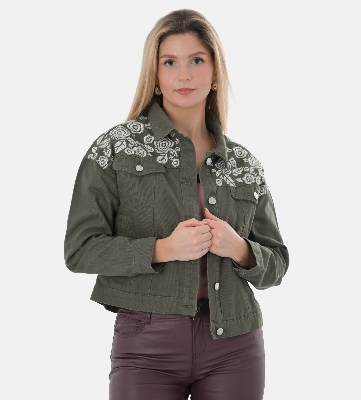 Picture of Leafletic Ladies Embroidered Twill Jacket