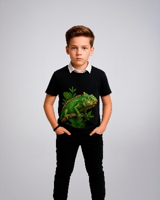 Picture of Pantoneclo Premium Boy’s Casual Photo Printed T-Shirt - Short Sleeve Soft Cotton Polyester Blend Crew Neck Tee