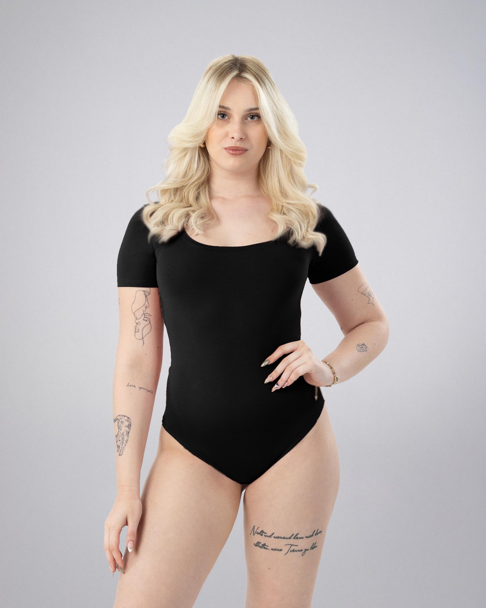 Picture of Leafletic Premium Women’s Bodysuit – Short Sleeve, Soft Stretch Fabric | Slim Fit One-Piece for Casual, Office or Layering | Lightweight, Breathable & Comfortable Daily Wear Bodysuit | Stylish Basic Top