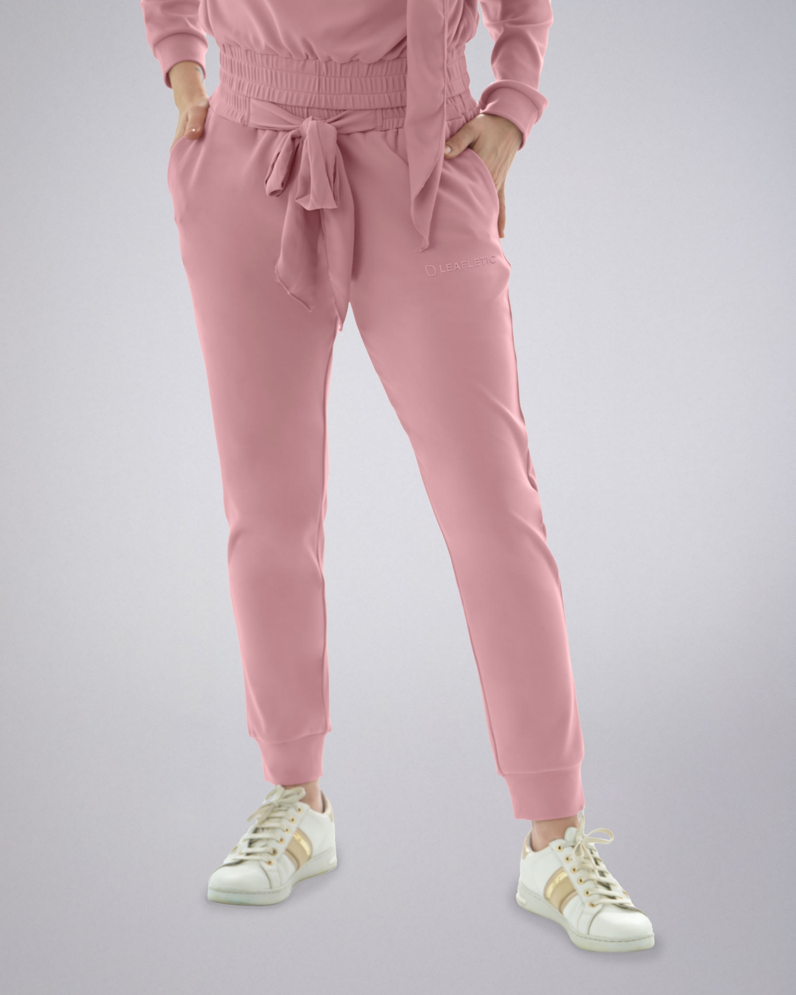 Picture of Leafletic Women’s Fashion Jogger Pants - Stylish Ribbon Waist, Elasticated Fit, Trendy Women’s Joggers