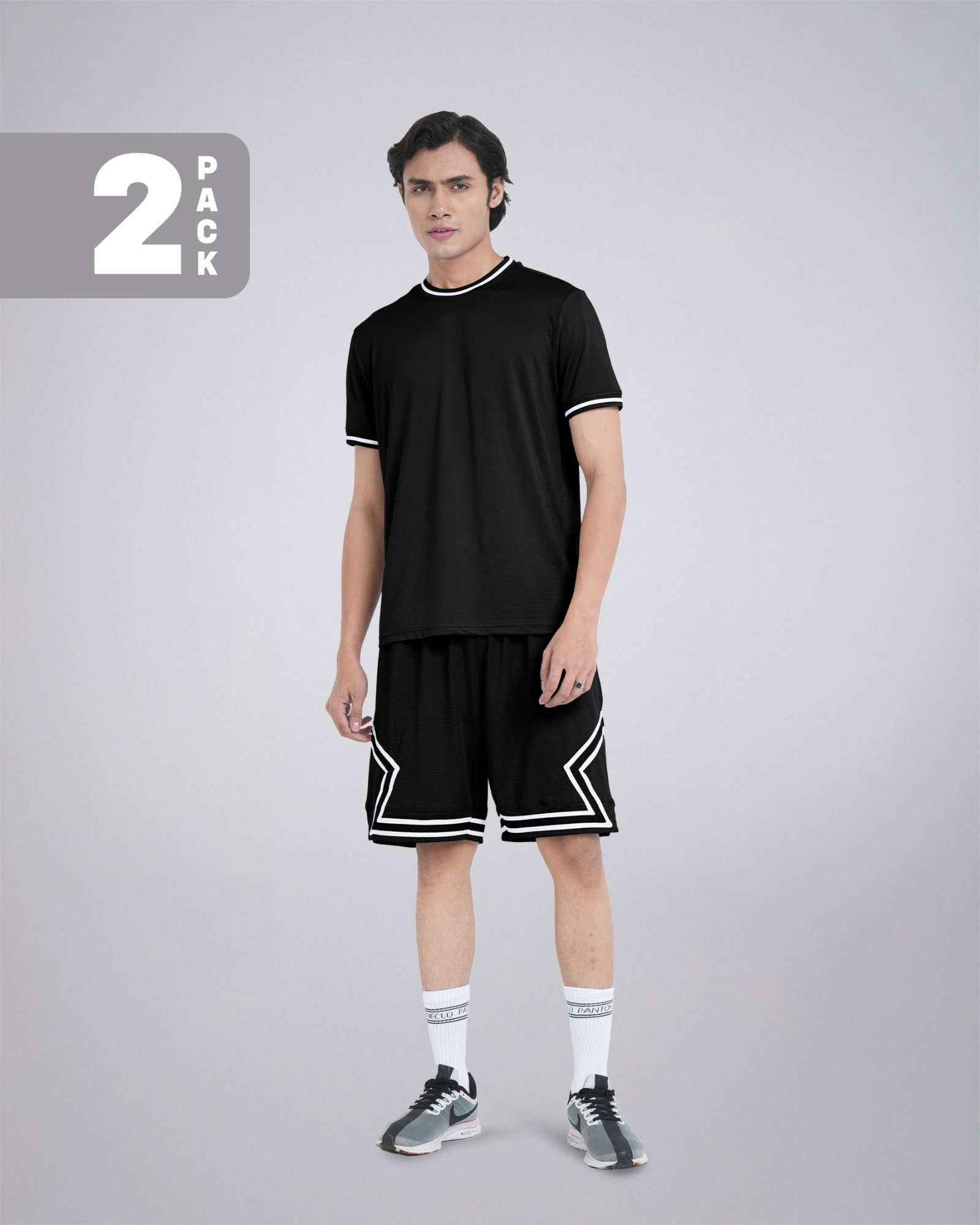 Picture of Pantoneclo Men’s Fitness Combo | Breathable T-Shirt and Shorts for Gym Training Set | Workout and Activewear Set | Lightweight Gym T-Shirt & Shorts Sportswear Combo