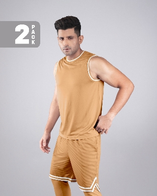 Picture of Pantoneclo Men’s Fitness Combo | Breathable Vest and Shorts for Gym Training Set | Workout and Activewear Set | Lightweight Gym Sleeveless T-Shirt & Shorts Combo | Sportswear Tank Top & Shorts Outfit