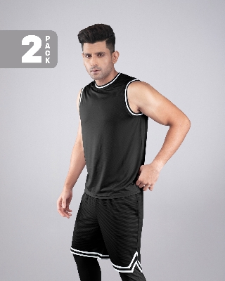 Picture of Pantoneclo Men’s Fitness Combo | Breathable Vest and Shorts for Gym Training Set | Workout and Activewear Set | Lightweight Gym Sleeveless T-Shirt & Shorts Combo | Sportswear Tank Top & Shorts Outfit