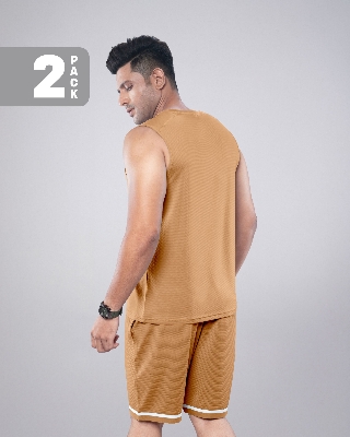 Picture of Pantoneclo Men’s Fitness Combo | Breathable Vest and Shorts for Gym Training Set | Workout and Activewear Set | Lightweight Gym Sleeveless T-Shirt & Shorts Combo | Sportswear Tank Top & Shorts Outfit