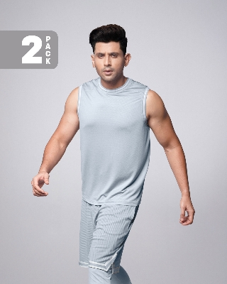 Picture of Pantoneclo Men’s Fitness Combo | Breathable Vest and Shorts for Gym Training Set | Workout and Activewear Set | Lightweight Gym Sleeveless T-Shirt & Shorts Combo | Sportswear Tank Top & Shorts Outfit