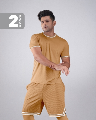 Picture of Pantoneclo Men’s Fitness Combo | Breathable T-Shirt and Shorts for Gym Training Set | Workout and Activewear Set | Lightweight Gym T-Shirt & Shorts Sportswear Combo