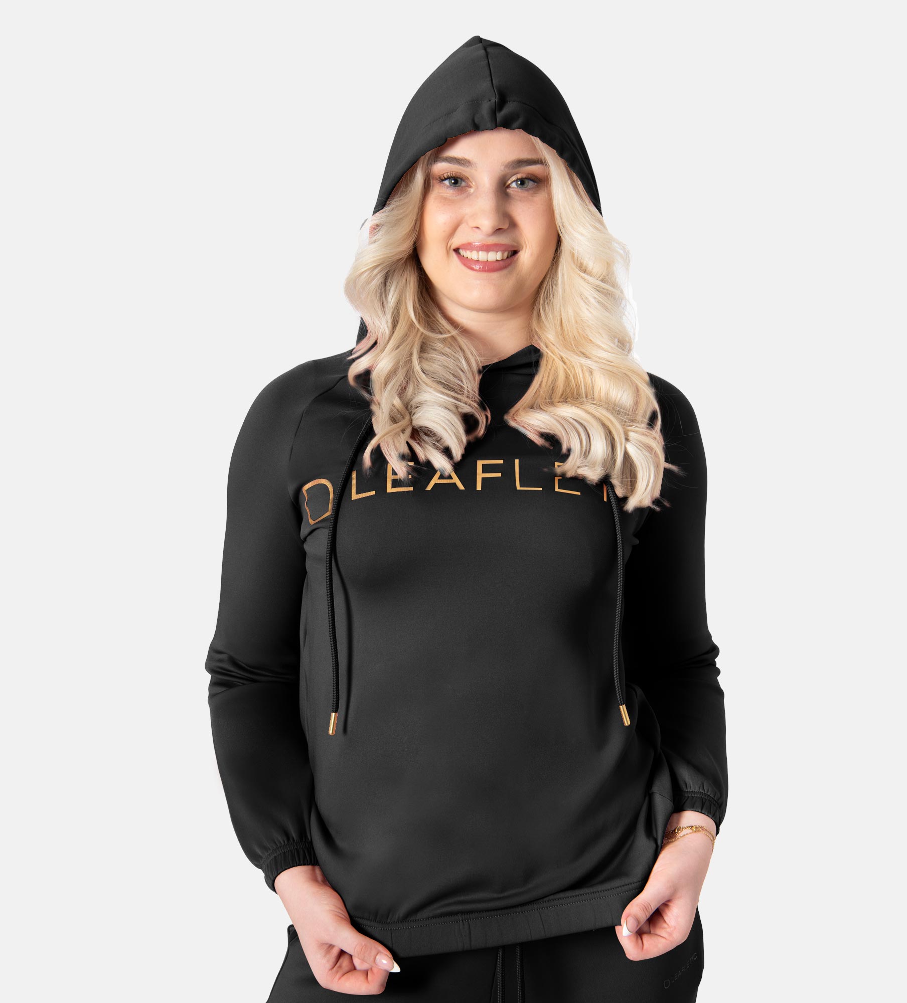Picture of Leafletic Ladies Comfort Cropped Hoodie | Adjustable Pullover Hoodie for Women | Soft & Stretchable Activewear Sweatshirt | Stylish Hoodie for Girls